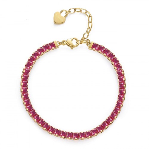 Bracciale Tennis Donna Gold Zirconi Rosa Brosway BEI065